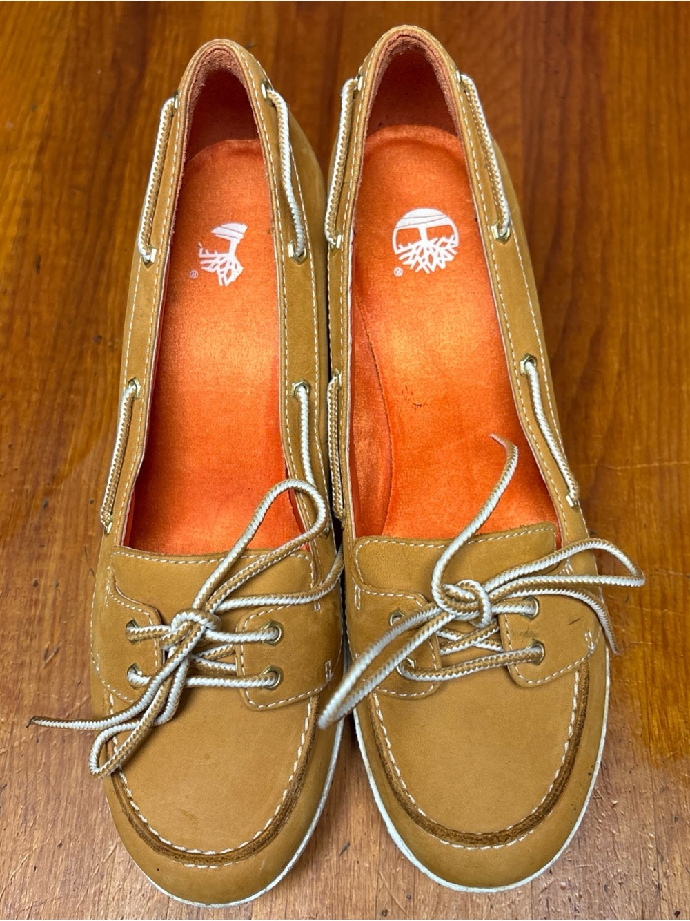 Timberland Skipher Mule Tan Boat Moccasin Wedge Leather size 7